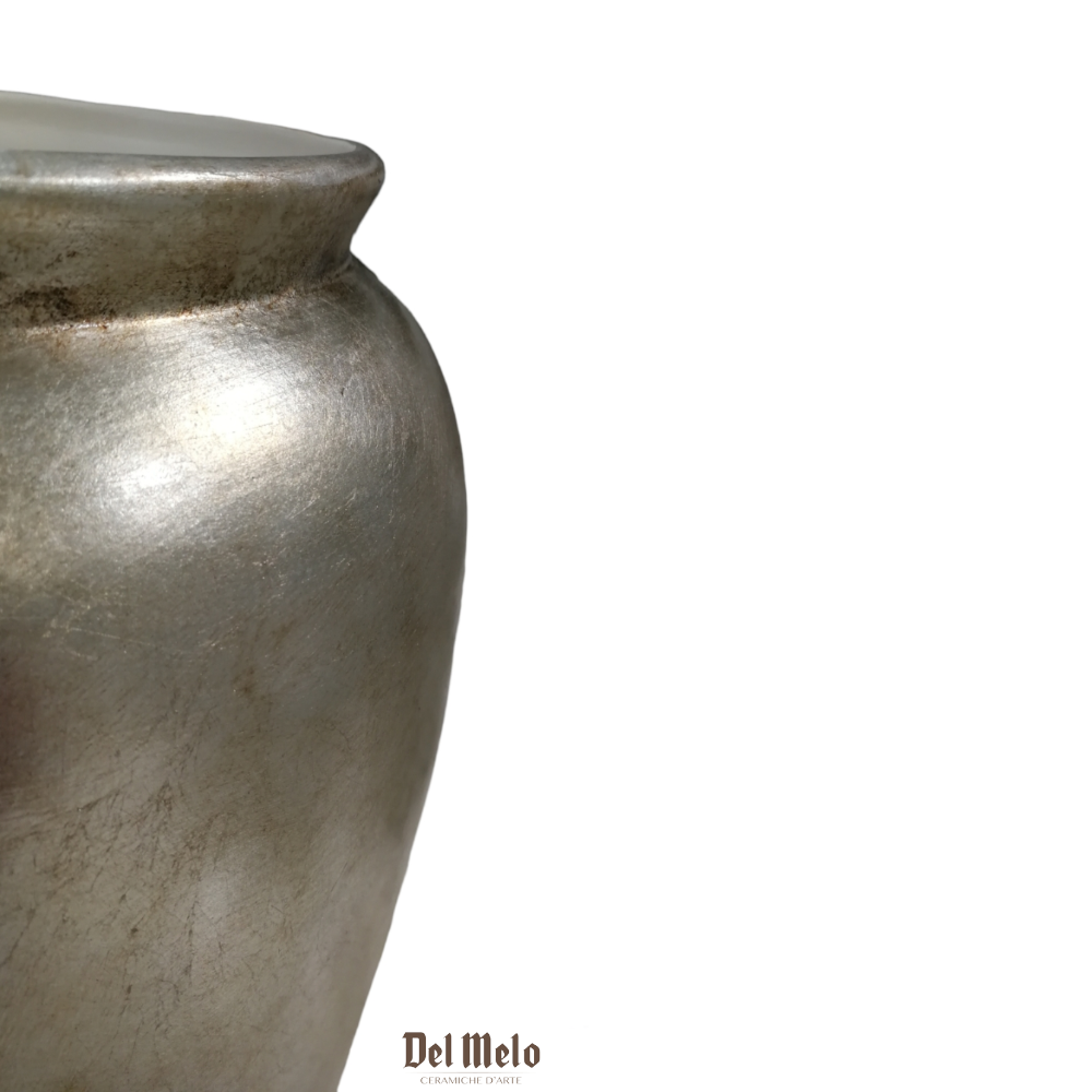 Portaombrelli Vaso liscio in ceramica Foglia oro / foglia argento