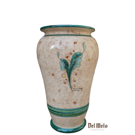 Portaombrelli Vaso in ceramica di Deruta decoro fiori Verde