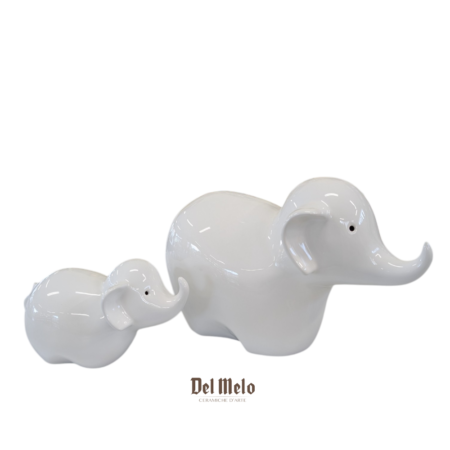 Elefante in Ceramica Bianco linea Design