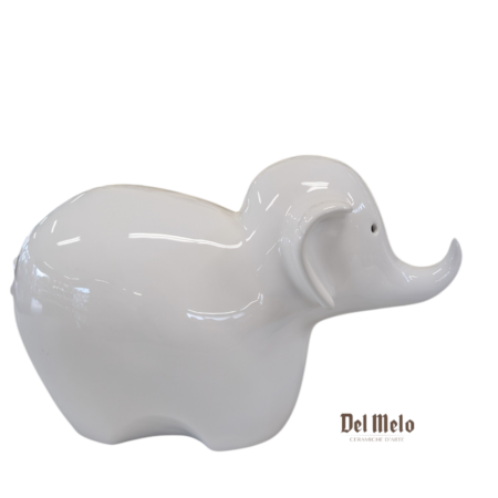 Elefante in Ceramica Bianco linea Design