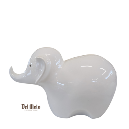 Elefante in Ceramica Bianco linea Design