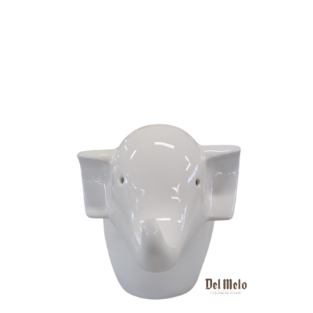 Elefante in Ceramica Bianco linea Design