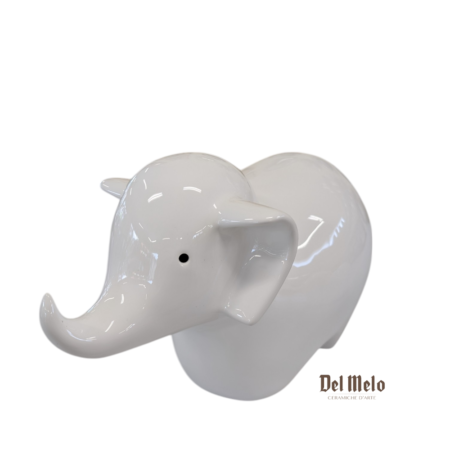 Elefante in Ceramica Bianco linea Design