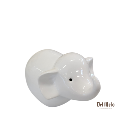 Elefante in Ceramica Bianco linea Design