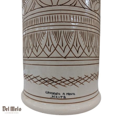 Portaombrelli Vaso in ceramica di Deruta decoro geometrico Bianco